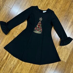 Rare Editions Gemstone-Christmas Tree Ponte A-Line Dress